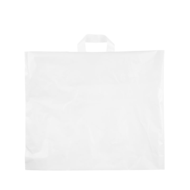 Gefrostete Plastiktasche mit weichen Griffen aus transluzentem HDPE 32 + 22 x 30 cm je 250 - Gimex