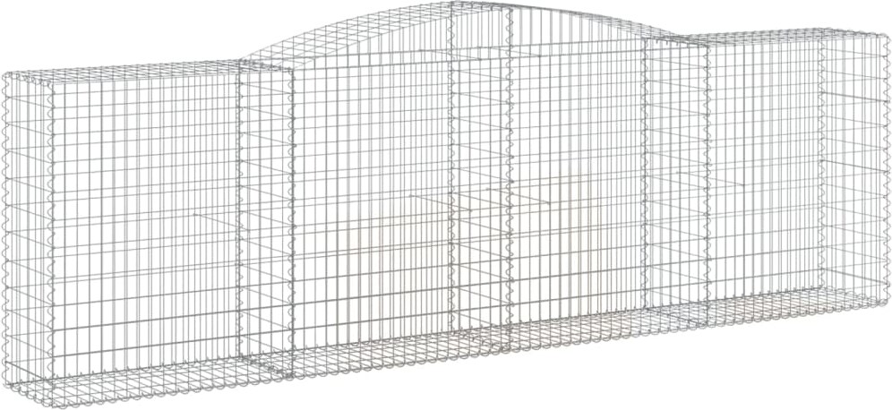 vidaXL Gabionen mit Hochbogen 15 Stk 400x50x120/140cm Verzinktes Eisen