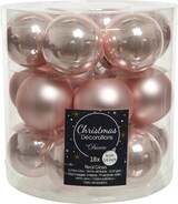 thumbnail of 18 Weihnachtskugeln 4cm Glas Christbaumkugeln Weihnachtsbaumkugeln hellrosa
