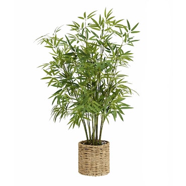 Planta Artificial de Bambú – 100 cm de Altura – Planta Decorativa sin Mantenimiento con Hojas Verdes Realistas – Verde