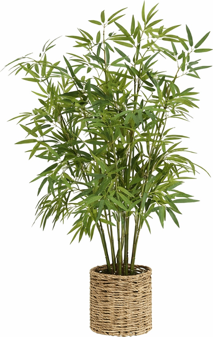 Planta Artificial de Bambú – 100 cm de Altura – Planta Decorativa sin Mantenimiento con Hojas Verdes Realistas – Verde