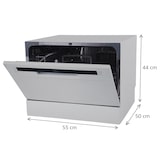 thumbnail of homeX GST6AE-S Tischgeschirrspüler | Mini Geschirrspüler mit 6 Programmen | Spülmaschine klein für 6 Maßgedecke | Silber