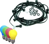 thumbnail of Illu- Partylichterkette 10m schwarz Außenlichterkette 10 bunte Tropfenlampen