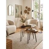 thumbnail of Design Satztisch WL5.659 Sheesham Metall Beistelltisch 2er Set Klein, Couchtisch Set 2 Holz Tische, Massivholz Wohnzimmertisch Metallgestell,