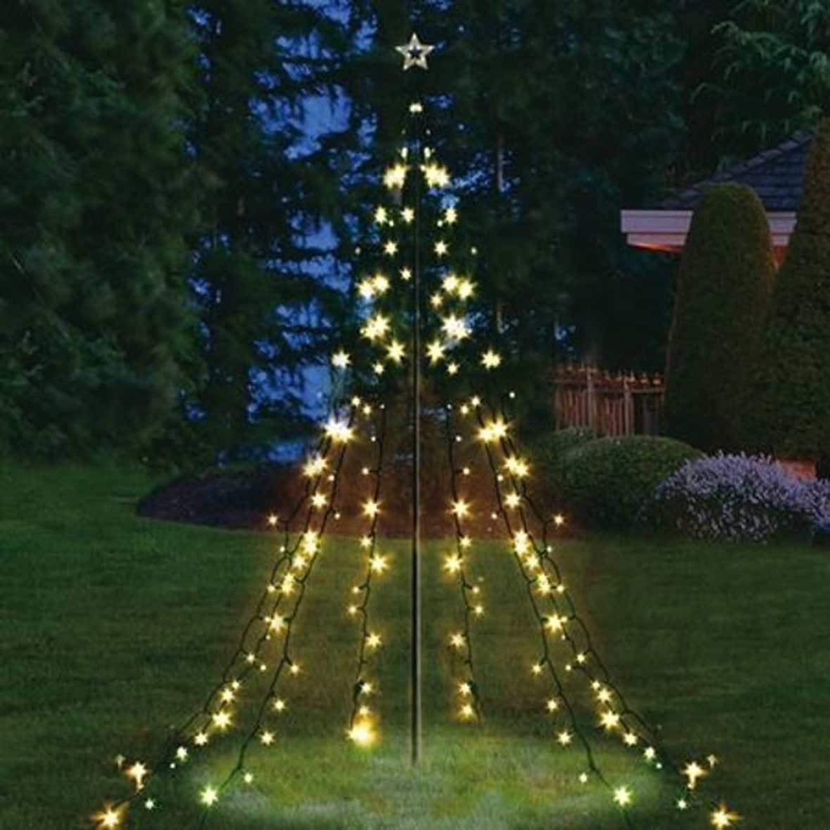 Garten-Lichterpyramide mit 200 LEDs Lichterkette Beleuchtung Weihnachtensdeko