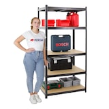 thumbnail of PROREGAL Étagère robuste ODIN, HxLxP 180x90x60cm, Charge totale 875kg, Noir, étagère de cave, étagère enfichable, étagère de garage