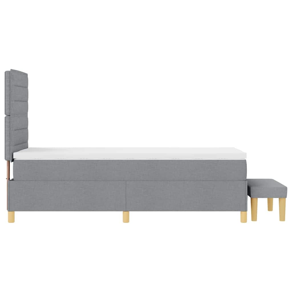 vidaXL Boxspringbett mit Kopfteil Hellgrau 200 x 80 cm Stoff