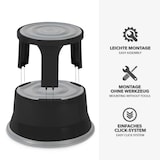 thumbnail of Rollhocker aus Stahl - Elefantenfuß - Hocker für Büro und Gewerbe - 150 kg belastbar - mit Laufrollen - TÜV geprüft / Schwarz