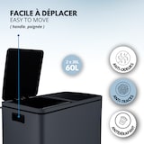 thumbnail of Kitchen Move Balde de Lixo com Pedal para Reciclagem MAJOR cinzento 60L Aço inoxydable Cinza