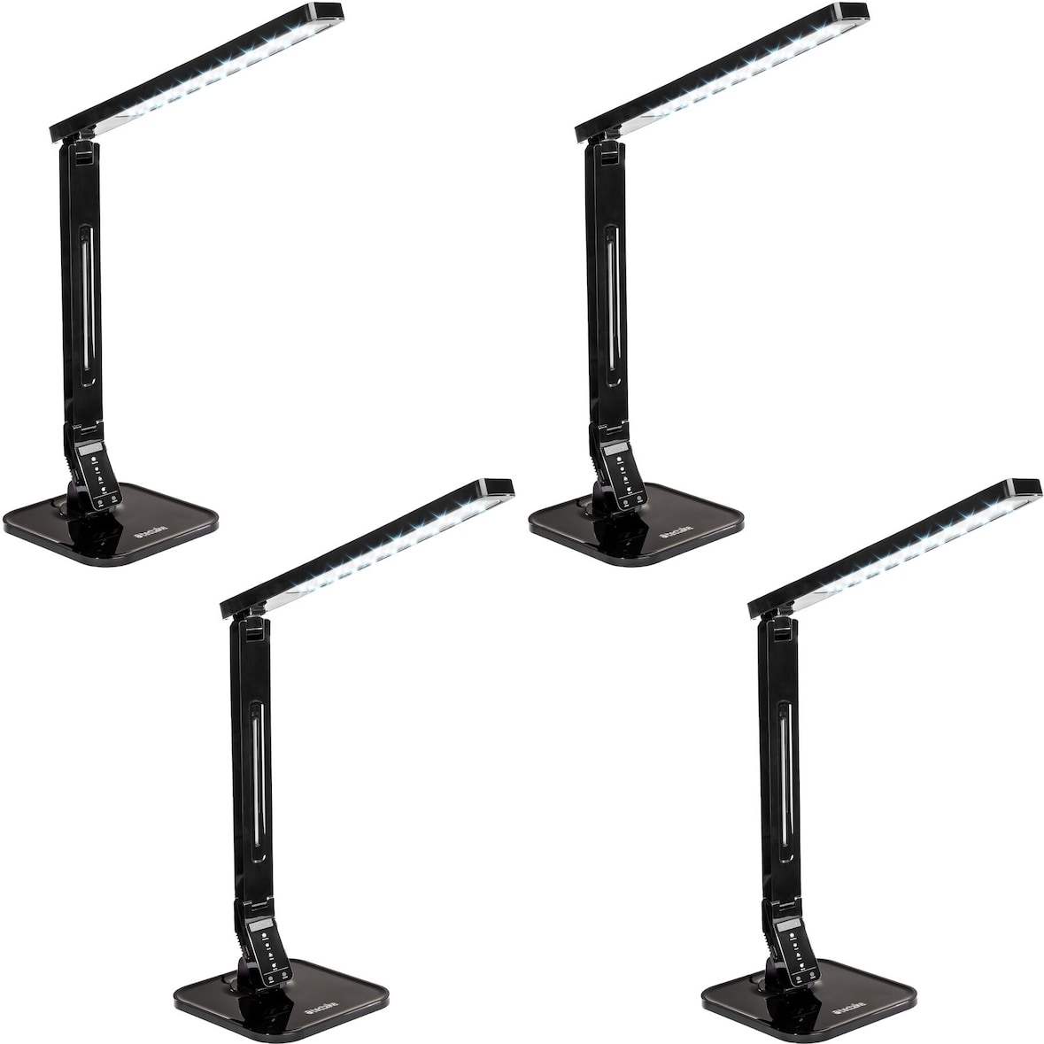 tectake Bureaulamp, LED, dimbaar, inklapbaar, 14W - Set van 4 - 402050