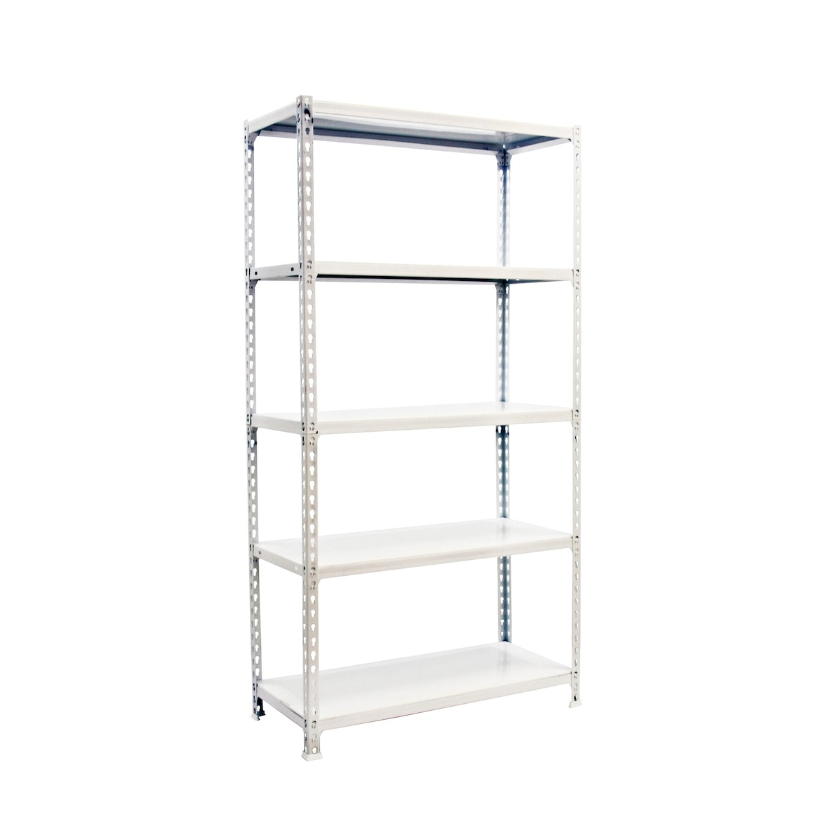 SimonRack Metallregal, 2000x1000x500 mm, 5 Ebenen, Metallboden, 180 kg Biegepunkt, Schutzhülle enthalten, Weiss - Simonclick