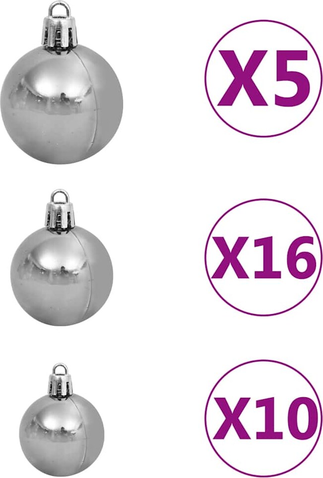 Silberne Christbaumkugeln in verschiedenen Größen.