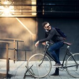 thumbnail of Relaxdays Fahrradständer, Metall Bodenparker für 2 Räder, bis 60mm Reifenbreite, HBT: 57 x 60,5 x 55 cm, Indoor, schwarz