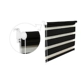 thumbnail of Doppelrollo Duorollo 120 cm breit 200 cm lang schwarz inkl. Seilzug Fensterrollo Klemmrollo Jalousie