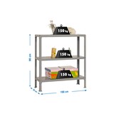 thumbnail of Estante de metal sem parafusos para casa Simonhome 3 prateleiras. Cor cinza 900x1000x300 mm