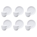 thumbnail of Excelsa Set Von 6 Teatassen Mit Untertassen Elisa Rococo' Porzellan 21 Cl Weiß