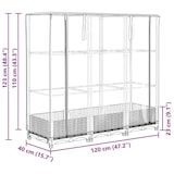thumbnail of vidaXL Hochbeet mit Gewächshaus-Aufsatz Rattan-Optik 120x40x123 cm