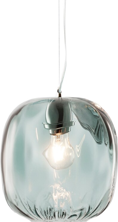 OBAN-Aufhängung aus geblasenem Glas Petrol E27 IP20 – Designlampe mit handwerklichem Diffusor – elegante Struktur für den Innenbereich