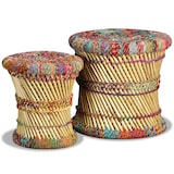 thumbnail of Tabourets Avec Détails Chindi Lot De 2 Multicolore Bambou