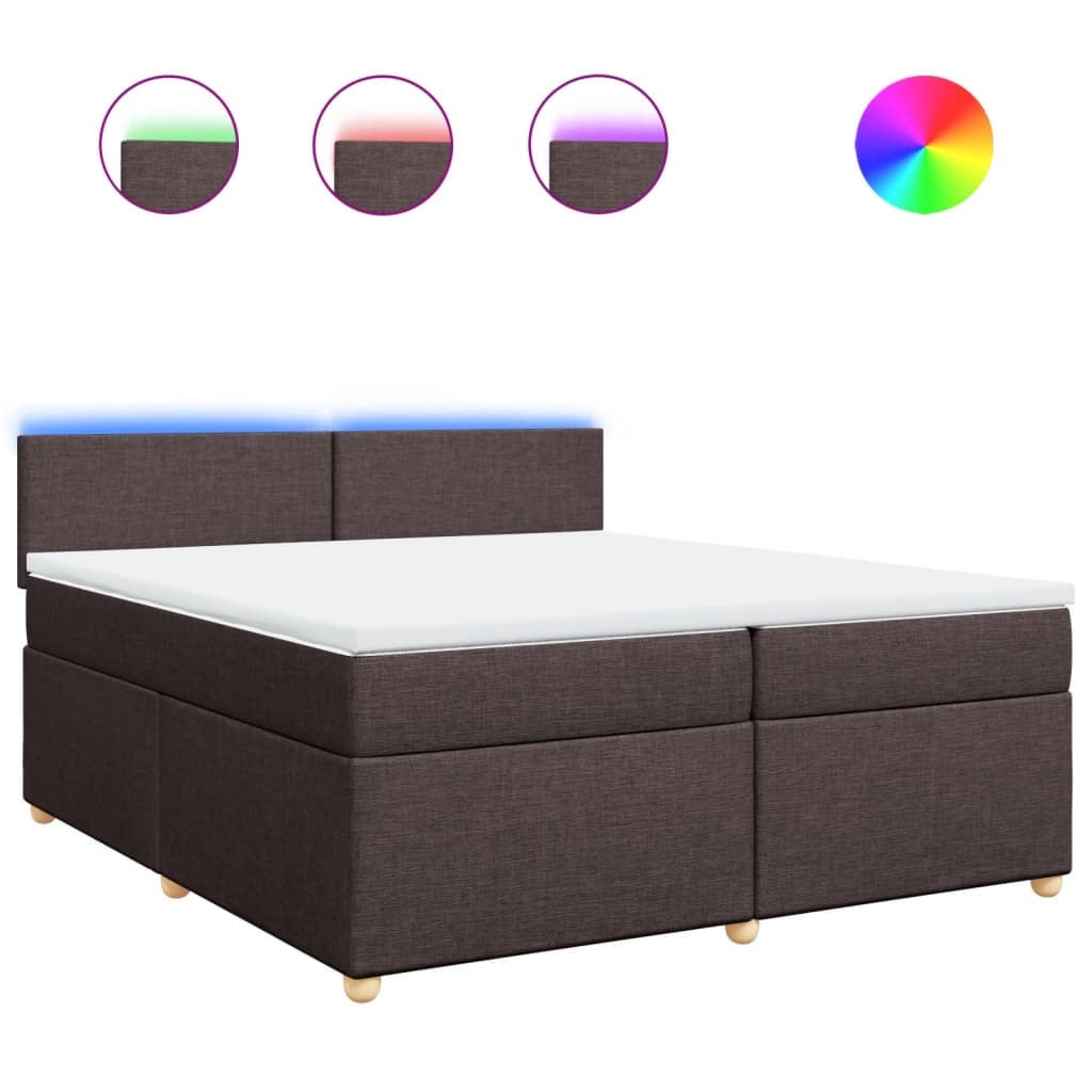 vidaXL Boxspringbett mit Matratze Dunkelbraun 200x200 cm Stoff