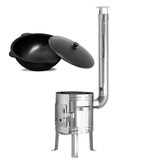 thumbnail of Ø35 Utschak Edelstahl Uchag Ofen Feuerofen 8L Kazan Kasan Eintopfofen Gulaschkanone