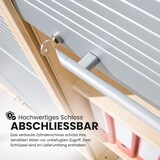 thumbnail of bümö Rollladenschrank in Buche/Silber mit Relinggriff - Vertikal Jalousieschrank 90 cm breit, Aktenschrank abschließbar, Büroschrank für Ordner & Co.