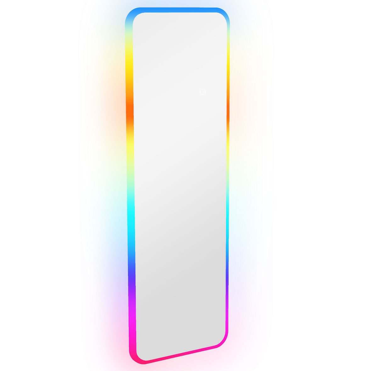 HOMCOM espejo de cuerpo entero con luces LED 120x40 cm espejo rectangular de pared ajustable con iluminación de 7 colores RGB y función de memoria