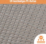 thumbnail of Merax Polyrotan loungebankset, lounge tuinmeubelen, hoekbank, bankstel met zit- en rugkussens, loungetafel met glazen blad, kaki