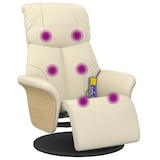 thumbnail of vidaXL Massagesessel mit Fußteil Creme Kunstleder