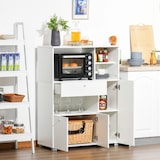 thumbnail of Aparador Auxiliar para Microondas Alacena Buffet de Cocina con 2 Armarios de Puertas 1 Cajón y Estantes de Almacenamiento 90x40x120 cm