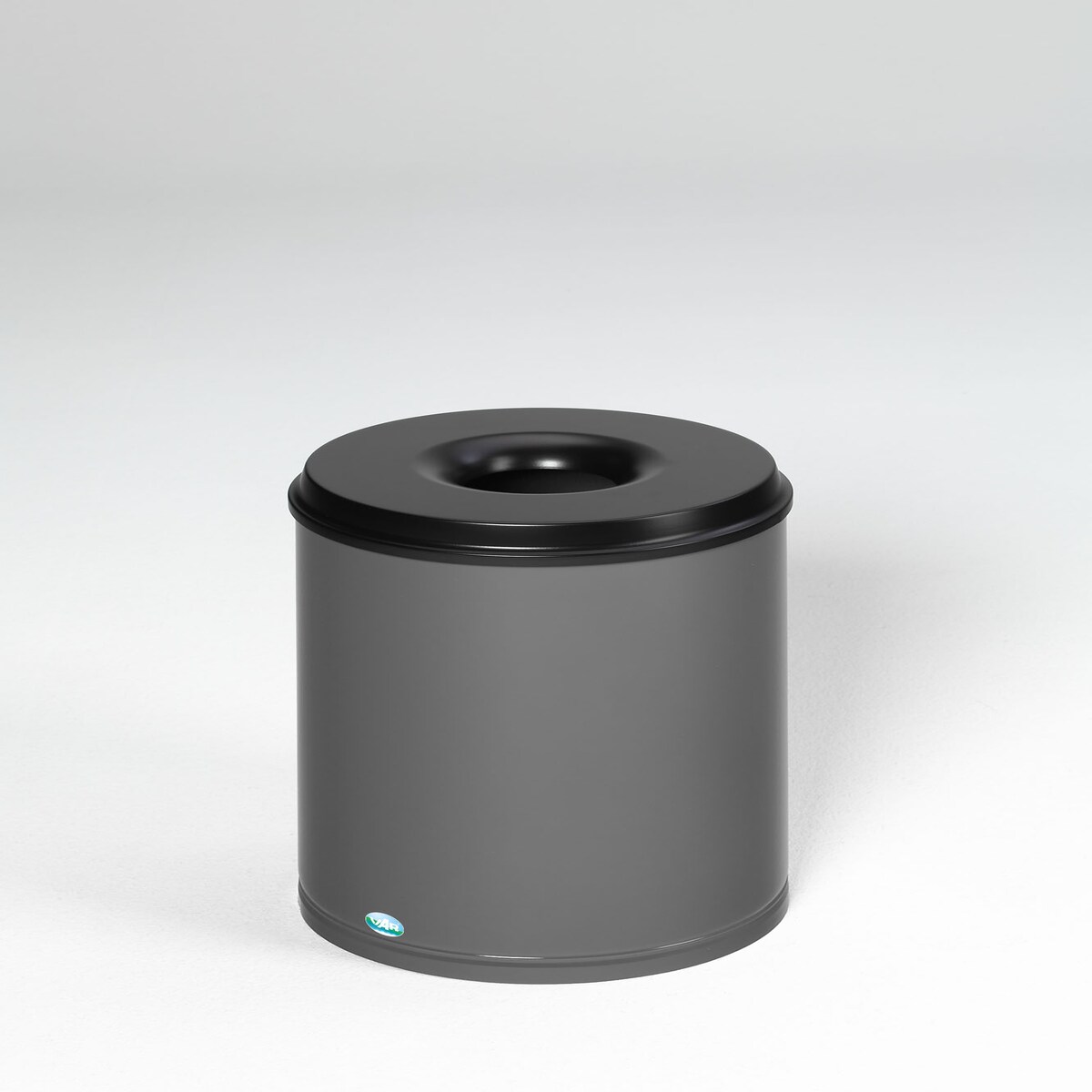 PROREGAL Selbstlöschender Papierkorb | 50 Liter, HxBxT 53x37x37cm | Verzinkter Stahl | Grau | Papiereimer Mülleimer für Papier