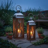 thumbnail of Lanterne en bois et verre grand modèle 23x23x77cm