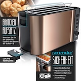 thumbnail of Arendo Frühstücksset 2-teilig, 1,5L Wasserkocher Edelstahl, 1500W Langschlitz Toaster FRUKOST, Kupfer