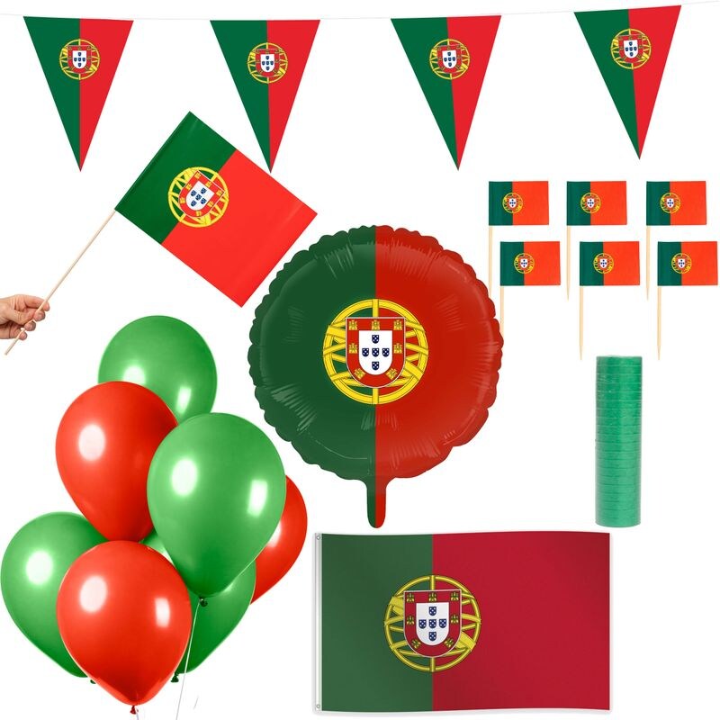 Portugal Party Deko Set 74 tlg. Partyset Partydeko