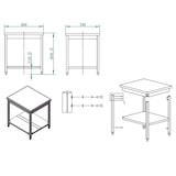 thumbnail of Tavolo lavoro in acciaio inox con ripiano 80x70x85 cm