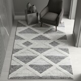 thumbnail of Teppich Wohnzimmer 3D Geometrisch Modern Waschbar Strapazierfähig Esszimmer OEKO-TEX Grau 60x110 cm Gekettelt – GENF von Kadima Design