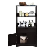 thumbnail of Helloshop26 - Badezimmerschrank 32,5 x 60 x 122 cm mit Schublade und viel Stauraum modernes Design schwarzes MDF 20_0010313