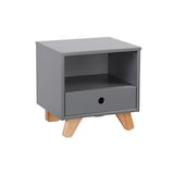 thumbnail of Möbilia nachtkastje | 1 lade, 1 open vak | MDF, grenen | B 40 x D 35 x H 40 cm | grijs-natuurlijk | 12020029 | Serie KOMMODE