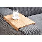 thumbnail of KAWOLA Big Sofa XL MADELINE mit Holztablett natur für Armlehne Cord grau