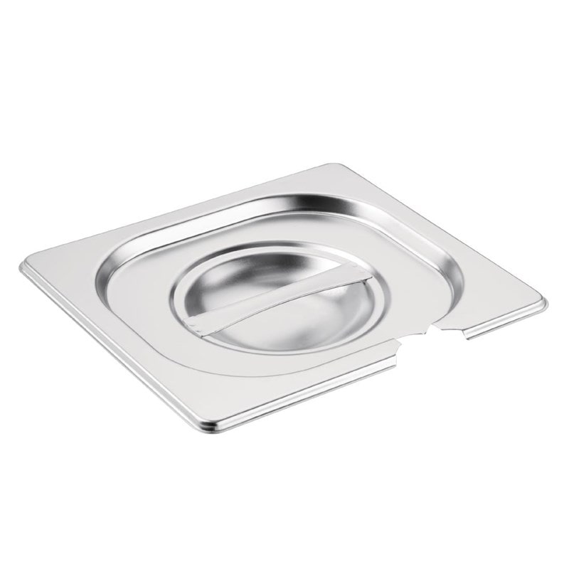 Couvercle inox GN 1/6 avec encoche