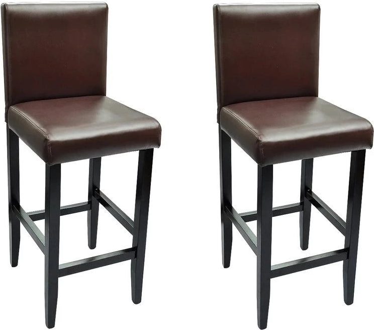 Helloshop26 - Set aus zwei Designer-Barhockern mit braunen Kunstledersitzen 1202096