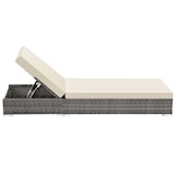 thumbnail of tectake Wicker ligbedden Nautica set van 2 verstelbaar met beschermhoes grijs 184x60x21 cm tuin