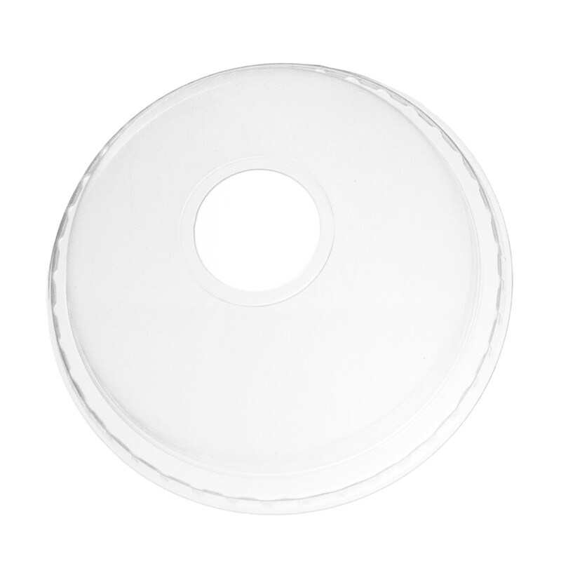 DayBays 20000 Stk. Dom Deckel mit Loch für Smoothie Becher Shakebecher Ø95mm transparent RPET