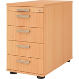thumbnail of bümö Schreibtisch Schrank abschließbar, Schubladenschrank Holz in Buche, Container mit Schubladen - Schubladen Schrank Büro, Schreibtisch Container
