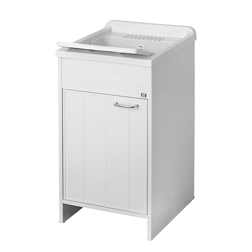 Mobile lavanderia 45x50cm lavatoio bianco asse lavapanni 9006K Negrari-9006K