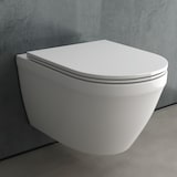 thumbnail of Alpenberger Spülrandloses Hänge WC | Gäste WC Kloschüssel Keramik Toilette mit Nanobeschichtung | WC Sitz Absenkautomatik | Wand WC Hängend Made in EU