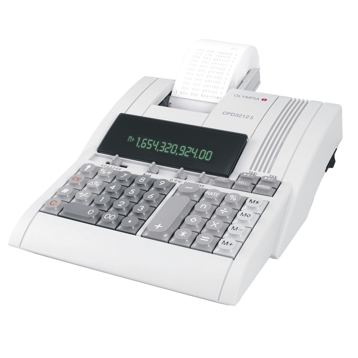 Calculatrice de bureau, impression 12 chiffres Grand écran DG (Fluorescent) bleu