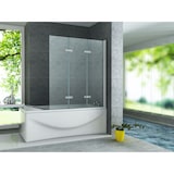 thumbnail of Aloni Badewannenaufsatz mit Seitenwand Duschabtrennung Badewanne Duschwand Ohne Bohren Glaswand Faltbar 130 x 140 cm 6 mm
