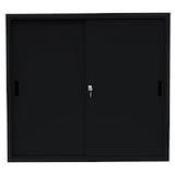 thumbnail of Schiebetürenschrank Büro Aktenschrank Sideboard aus Stahl Schwarz 1090 x 1200 x 450 mm (HxBxT) 550149