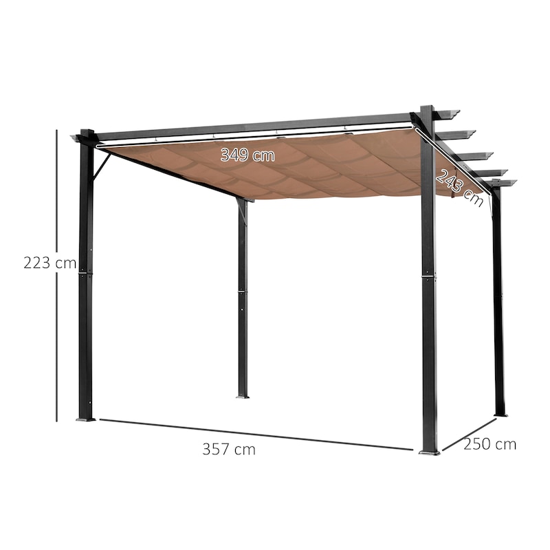 slashome Tende per gazebo impermeabili per esterni, 3,5 x 30,5 m